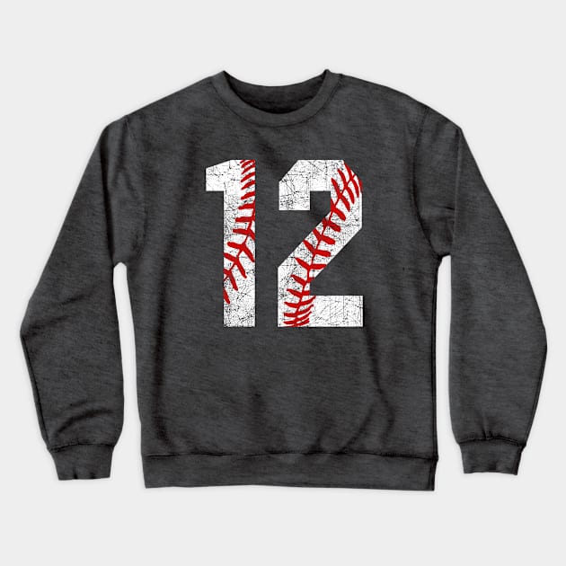 Vintage #12 Baseball Laces Baseball Mom Jersey Love Baseball T-shirt Crewneck Sweatshirt by TeeCreations